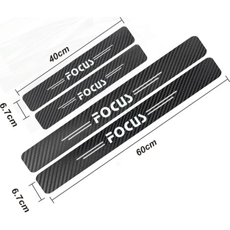 (focus) Autocollant de protection de seuil de porte en fibre de carbone pour Ford Focus 2 3 Mk2 Mk3 Mk1 4 Mondeo Mk4 Fusion B C S Max 2021 2020 2019 2013 2012 (1/3)