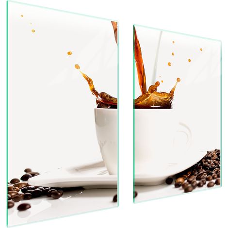 GLASSCHUTZPLATTE FÜR KÜCHE 65x52 KAFFEE (1/5)