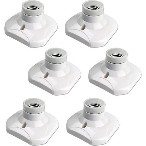 Lot de 6 Douille Plafond E27 à Visser AC 220-240V, Support Douille pour Ampoule LED ,Base Plafonnier Culot E27 NPTERBL (1/5)