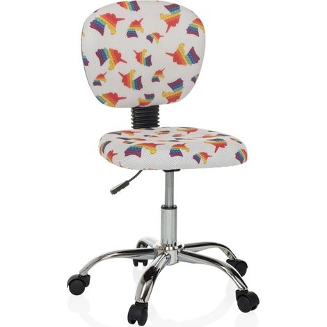 Kinderschreibtischstuhl / Kinderdrehstuhl KID BUBBLE Einhorn Stoff bunt hjh OFFICE (1/5)