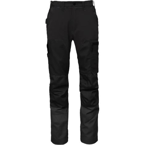 Pantalon de travail BoSafety Fusion, résistant et durable, avec empiècements élastiques, noir, taille 44 (1/4)
