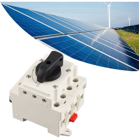 Interrupteur d'isolement CC solaire/disjoncteur CC photovoltaïque 1000 V CC 32 A pour onduleurs, boîtiers de raccordement et systèmes de stockage d'énergie par batterie (1/5)