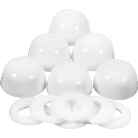 6 Pièces Couvercle Décoratif De Vis D'Ancrage Pièces De Réparation De Toilettes De Boulons De Toilette Capuchons De Toilettes Couvercles De Boulons De Toilettes (1/4)