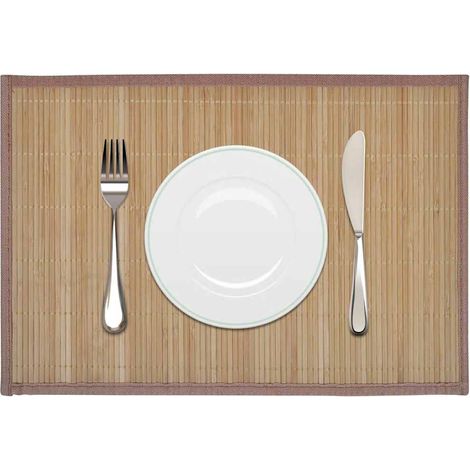 6 Bambus-Platzdeckchen 30 x 45 cm Braun