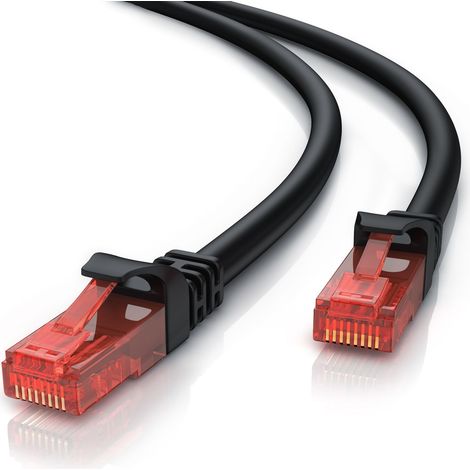 CSL Cat 6 Gigabit Ethernet LAN Kabel - mehrfach geschirmt - UTP Gigabit - 1000 Mbit/s - Patchkabel - Netzwerkkabel - 0,5m