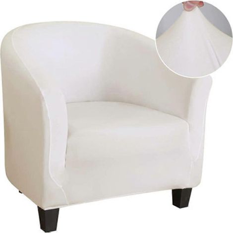 Housse de canapé/fauteuil extensible Smooth Club Bar Living Summer Pure Color, couleur pure, pour une personne. Protection douce pour canapé et fauteuil.