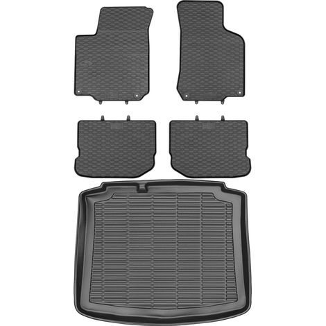 SET di tappetini in gomma per auto e tappetino per bagagliaio per Volkswagen Golf IV Hatchback dal 1997 al 2003 (1/5)