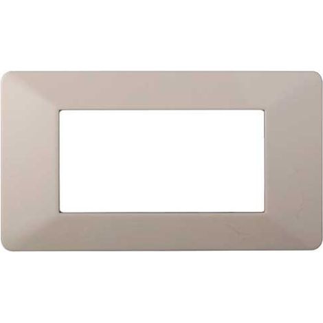 Plaque compatibles Vimar Plana 4 modules plastique couleur sable Ettroit EV83409