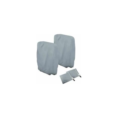 Juego de 2 fundas para sillas plegables - Para sillas de jardín - Resistentes al viento - Resistentes a los rayos UV - Impermeables (gris) - Crezuo