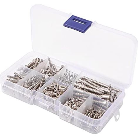 Kit de vis pour guitare - 226 pièces, 9 types de vis pour guitare électrique avec ressorts pour chevalet, micro, pickguard, accordeur, commutateur, plaque de manche (Chrome)