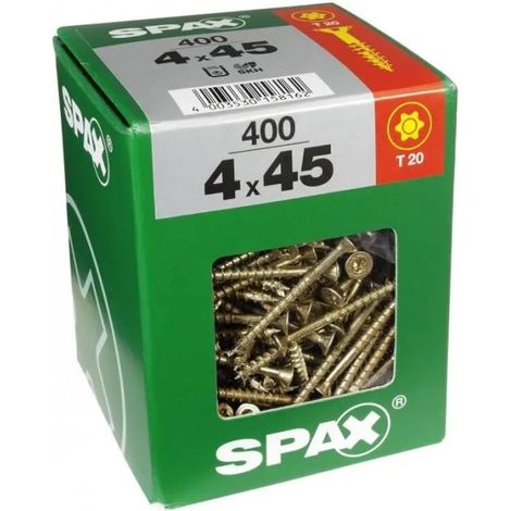 tornillos para madera spax 4x45mm cabeza avellanada torx 400 uds