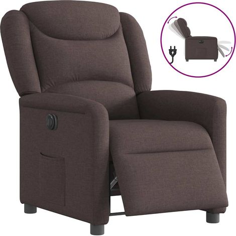 Relaxsessel Elektrisch Dunkelbraun Stoff