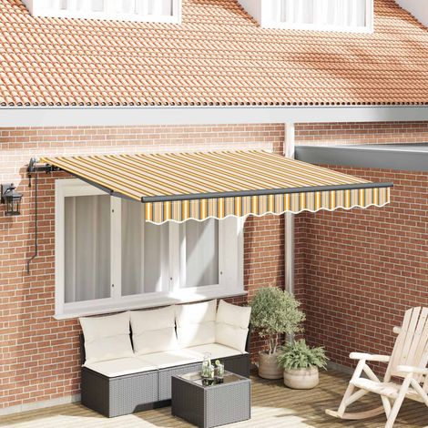 Toldo Retráctil Amarillo y Gris 250 x 200 cm tela