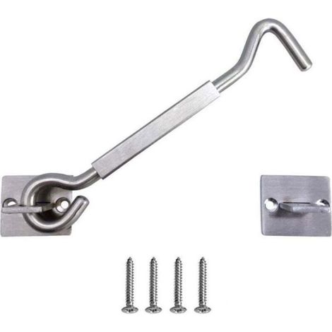 Crochet De Fermeture - Acier Inoxydable - 20 8 Cm - Pour Porte Fenetre Portail - 1 Piece