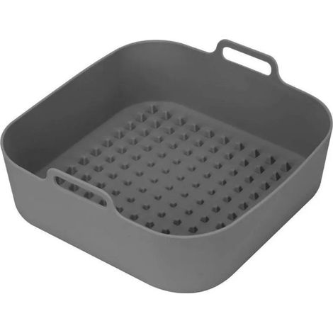 Tapete de silicona antiadherente para hornear de 20x20 cm, reutilizable para freidora de aire, apto para lavavajillas.