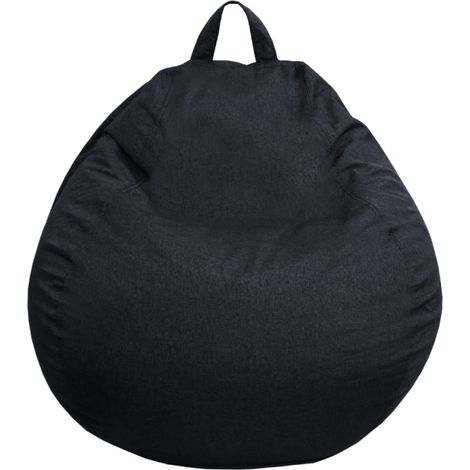 Pouf Poire déhoussable - 80x70 cm Noir Bananair Fabriqué en France (1/5)