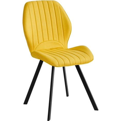 Pack de 4 sillas Md-Denver tapizadas en tejido mostaza, 91cm(alto) 48cm(ancho) 55cm(fondo) (1/4)