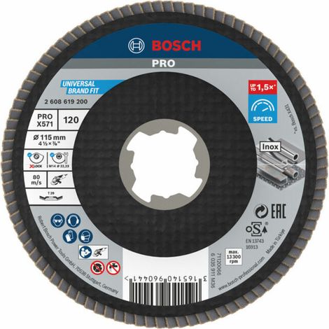 Disque à lamelles Bosch X571 granulométrie 120 diamètre 115 mm