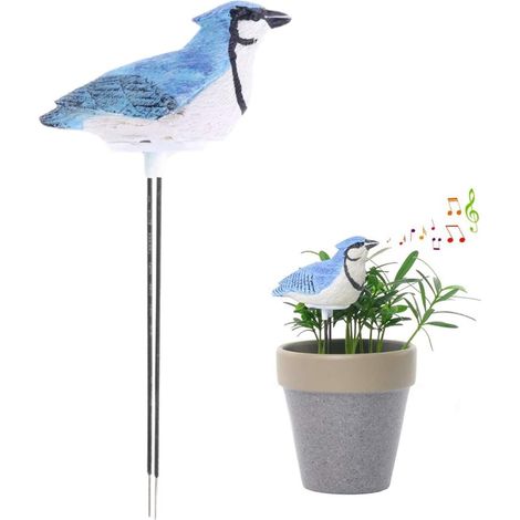 Juego de 1 medidor de humedad del suelo con alarma de riego para plantas y aves, higrómetro, sensor de humedad, kit de herramientas de jardinería (azul) (1/5)