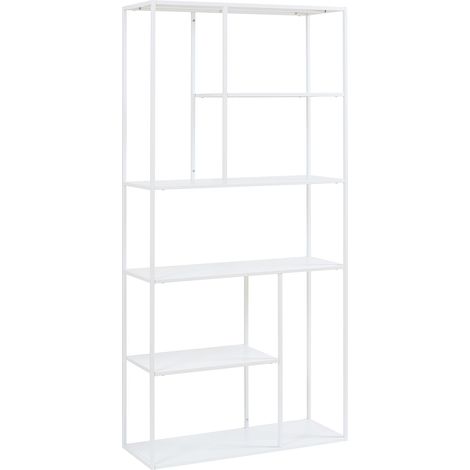 Scaffale dal design senza tempo per soggiorno/camera da letto mobile contenitore indipendente 188 x 90 x 30 cm acciaio bianco 030011156