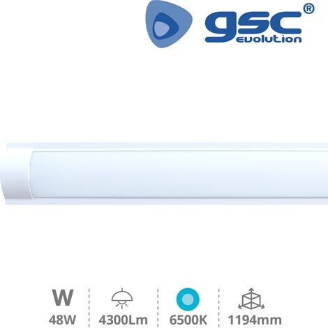 FPLUS regleta led kenge 48w 6500k , Regleta LED
· Potencia: 48W
· Lúmenes: 4200 lm
· Color de luz: 6500K
· Grados de apertura: 110º
· Longitud: 1213 mm
· Profundidas x Alto: (1/2)