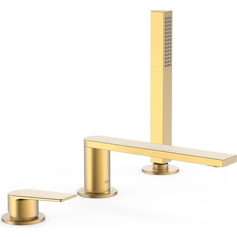 TRES 21116101OM PROJECT-TRES Grifo Monomando para Borde De Bañera Color Oro Mate 24K - ref: 21116101OM