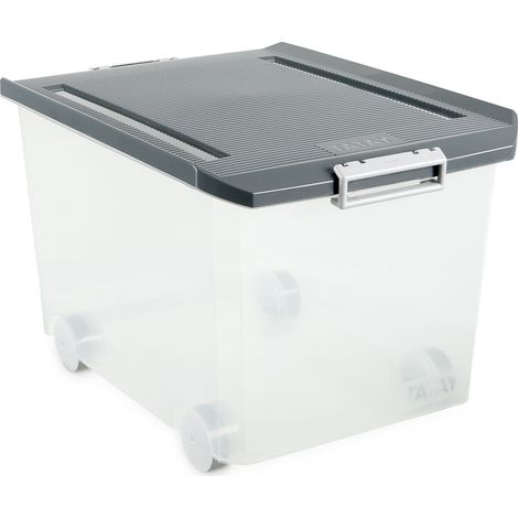 Boîte de Rangement avec Couvercle 60 L Multiusage, Plastique sans BPA (1/3)