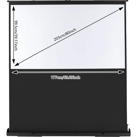 Pantalla de proyección, ángulo de visión de 160°, altura ajustable, color negro. (1/2)