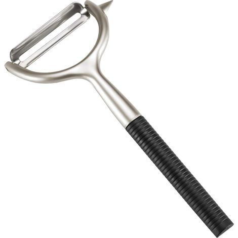 Pelador de frutas, pelador rotatorio de aleación de zinc de alta calidad, pelador de verduras con detergente incorporado, apto para lavavajillas (negro)