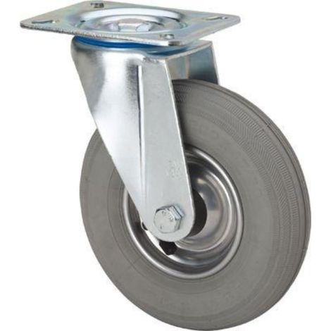 rueda giratora placa 10zv200-rilr metalico-neumatica gris eje rodillos (1/2)