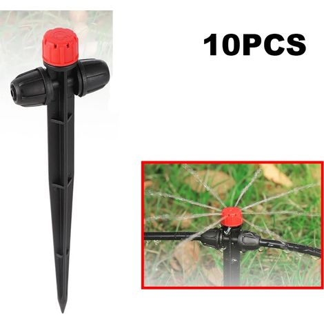 (10 pièces, 8 trous) Arroseur à piquet réglable, émetteur de micro-pulvérisation à 360° pour l'irrigation goutte à goutte, idéal pour l'agriculture, le jardinage et l'arrosage des légumes. (1/5)