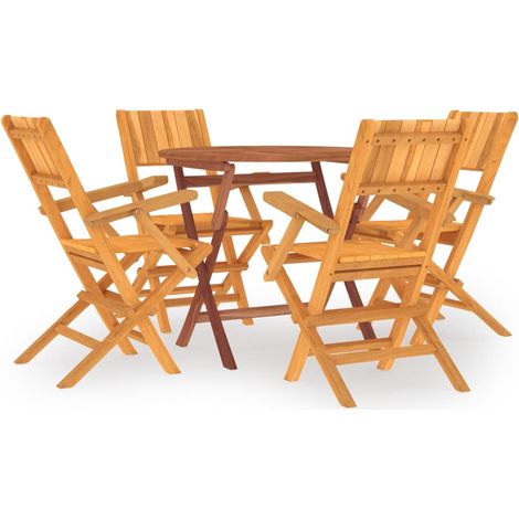 Set da pranzo per mobili da giardino mobili da esterno 5 pezzi in legno massello di teak 020014300