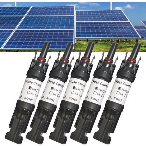 5 PCS Connecteur Diode Solaire, 20A Connecteur PV Solaire 1000V avec diode Anti-Retour Intégrée, Connecteur De Fusible PV Solaire, IP67 Connecteur Solaire PV pour Solaire Photovoltaïque Panneau (1/5)