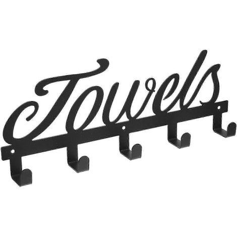 1 porte-serviettes mural noir pour cuisine et salle de bain (1/5)