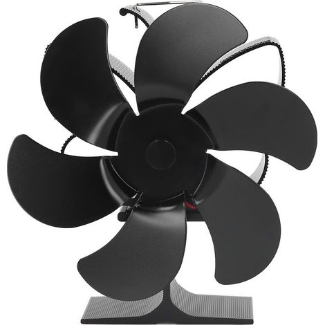 KZQ Ventilateur de poêle à 6 pales, démarrage automatique, résistance aux hautes températures et efficacité énergétique, ventilateur alimenté par la chaleur pour la maison, noir, diamètre 152mm (1/5)