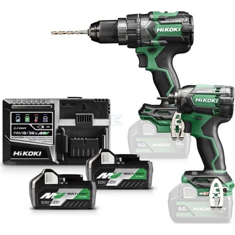 HIKOKI Kit KC18DCWBZ (DV18DC + WH18DC + 2 x 5,0Ah/2,5Ah + UC18YSL3 + HSC III)