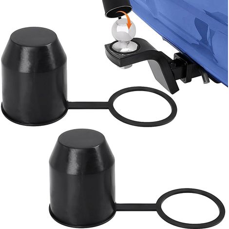 2x Anhängerkupplung Abdeckkappe 60mm Schwarz Staubdicht Wasserdicht (1/5)