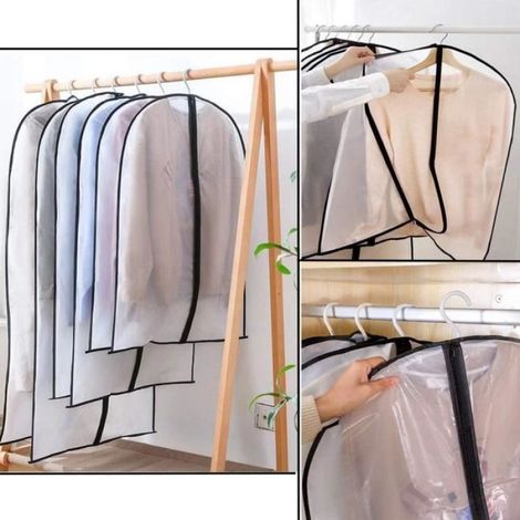 Housses de Vêtements, Lot de 6 Couverture de Costume Anti-Poussière avec Zip et Housses de Protection pour Chemise/Costume, 100 (1/4)