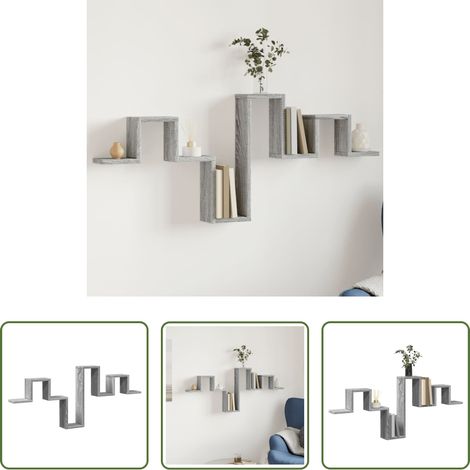 Bücherregal - Wandregal Grau Sonoma 104,5x10x43 cm Holzwerkstoff (1/5)