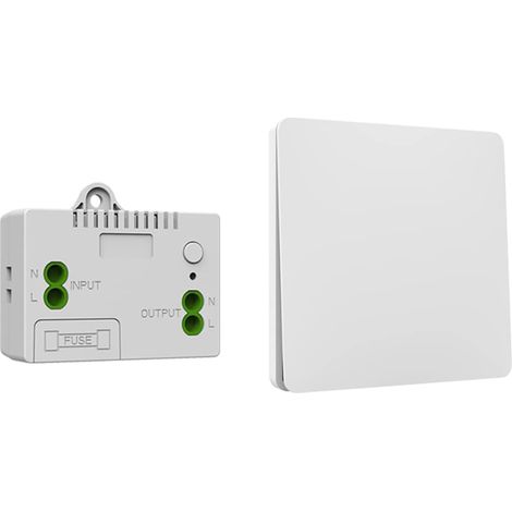 Interrupteur sans fil auto-alimenté par bouton manuel, sans câblage ni pile, portée interne de 60 mètres pour télécommande d'éclairage (1 à 1) (1/5)