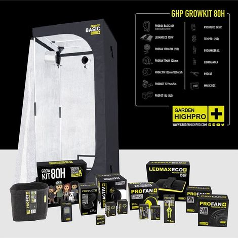 Kit de culture complet - BORN TO BE A GROWER - 80x80x180 - 150W - GARDEN HIGH PRO