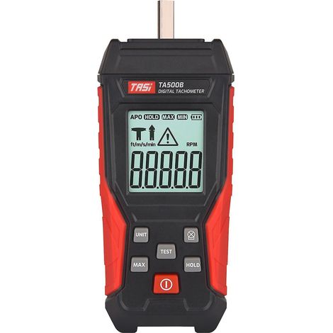 TASI Digitaler Drehzahlmesser, berührungsloser Mini-Drehzahlmesser mit LCD-Anzeige, tragbarer digitaler Drehzahlmesser fo-TA500B-