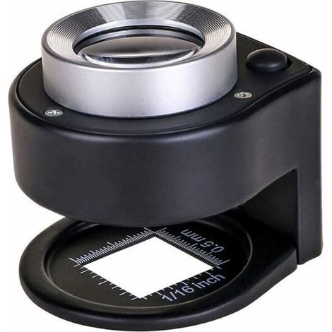 30X Illuminated Magnifier, 6 Lights, Portable Metal Desktop Magnifier, Folding Magnifier with Loop for Textiles, Optics, Jewelry, Tools, Coins, Stamps, Gems - LIAIKI (1/5)