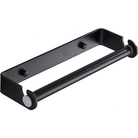 SABIR Porte Papier de Cuisine avec Vis Support Porte Papier Mural en Acier Inoxydable Derouleur Essuie Tout Distributeur Noir Dérouleur Porte Essuie Tout Supports pour Papier Distributeurs 27CM (1/5)