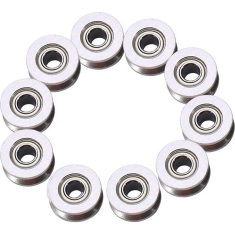 Sjlerst – Roulement à billes miniature V624ZZ double bouclier 4x13x6mm – Acier au carbone – Rainure en V pour mouvement linéaire – Lot de 10 pièces (1/5)