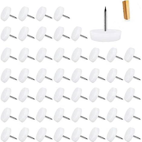Lot de 50 patins de protection en plastique pour pieds de chaises, adaptés à l'intérieur et à l'extérieur. Diamètre : 19 mm  épaisseur : 5 mm.