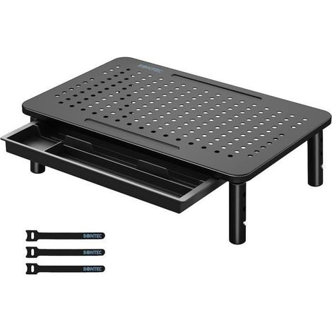Support Moniteur - BONTEC - Réglable - 3 Hauteurs - Tiroir - Bureau (1/4)