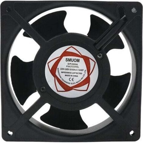 Ventilatore assiale per camino, pale ad alta temperatura inseribili, silenzioso, universale, 120 x 120 x 38 mm (1/5)