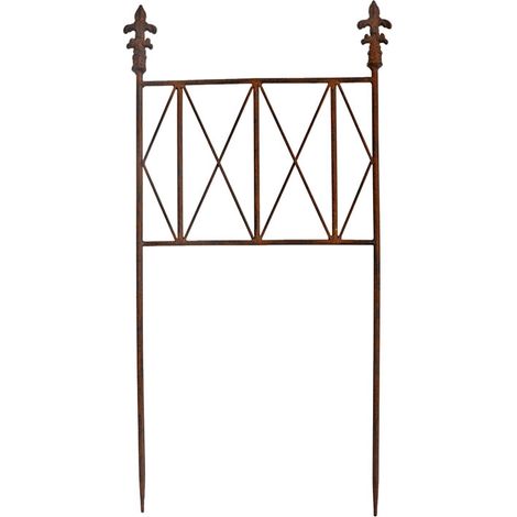 Barrière jardin fer Fleurs de Lys 34x69cm