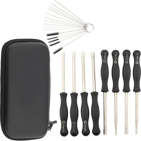 Kit de clé de réglage de carburateur Débroussailleuse et tronçonneuse,lot de 8 tournevis pour outil de réglage du carburateur avec kit de nettoyage et étui de transport (1/5)